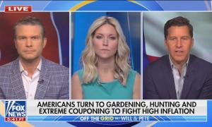 Fox & Friends covering "Americans turning to gardening, hunting, and extreme couponing to fight high inflation."