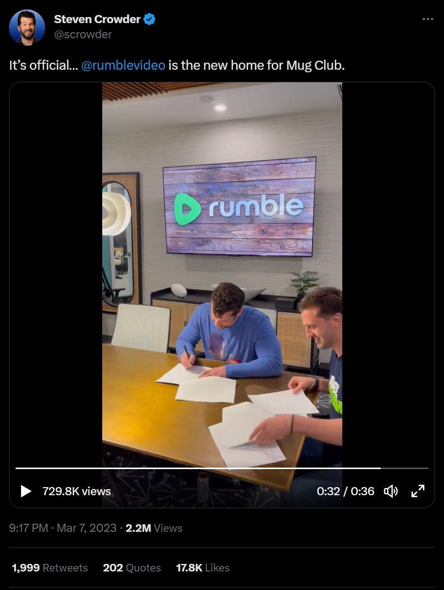 Rumble Exclusives Embed: Crowder