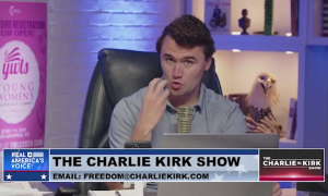 While pushing the racist "great replacement" conspiracy, Charlie Kirk tells his audience that "the same way that Joseph Stalin went after the kulaks, they wanna go after you"