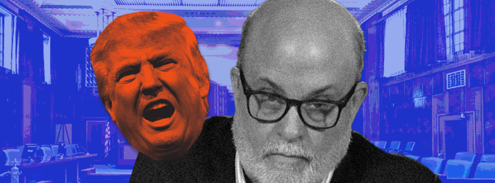 Mark Levin and Donald Trump in the foreground of a state legislature